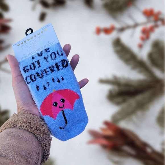 Set of 4 Pairs of Winter Socks for Women, Anti-Slip Purple Gray Fluffy Socks - Picture 4 of 5